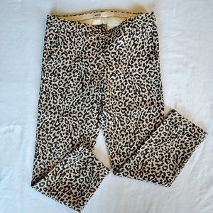 J CREW CAFE CAPRI CHEETAH PRINT PANTS SZ 2